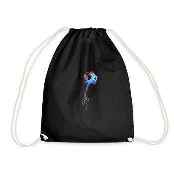 Blume Symbol Form Pflanze Bunt Glitzer - Turnbeutel - Schwarz - Vorne
