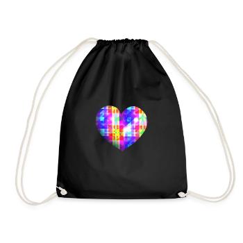 Cœur Coloré Symbole Forme Amour - Sac de sport léger - noir - Devant