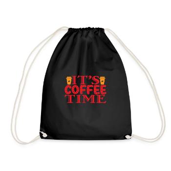 It's Coffee Time - Drawstring Bag - black - Front
