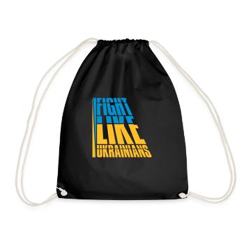 fight like ukrainians quote - Drawstring Bag - black - Front