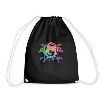 Hippie Peace Peace 60's 70's Love T-Shirt - Drawstring Bag - black - Front