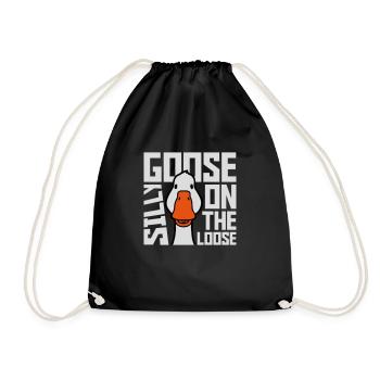 goose on the loose - Turnbeutel - Schwarz - Vorne