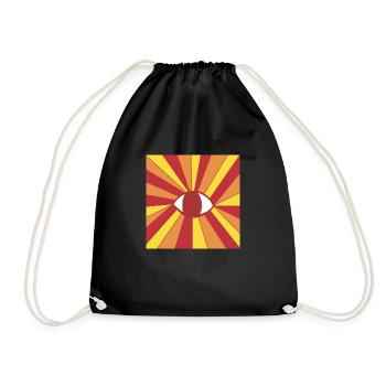Hippie Ethno Goa Eye Drawing 60s 70s 80s - Drawstring Bag - black - Front