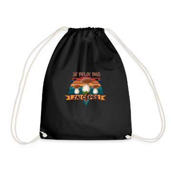 Je Peux Pas J'ai Cèpes Drôles Champignon Cèpe - Sac de sport léger - noir - Devant