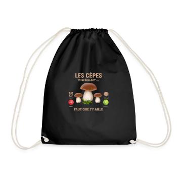 les cèpes m'appellent fait que j'aille humour cèpe - Sac de sport léger - noir - Devant