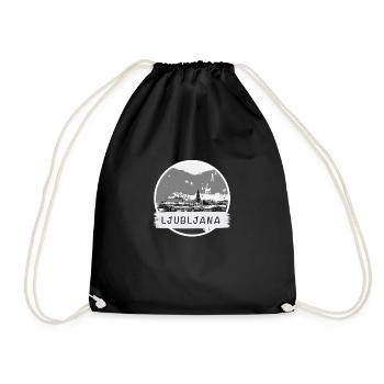 Ljubljana City - Drawstring Bag - black - Front