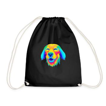 Psychedelischer Hund - Turnbeutel - Schwarz - Vorne