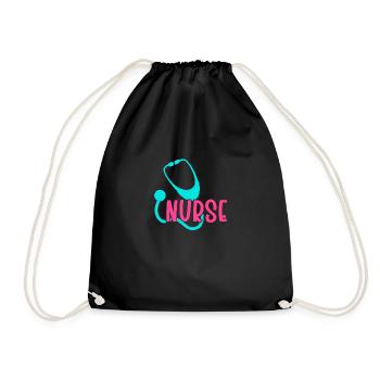 Nurse 06 01 - Drawstring Bag - black - Front