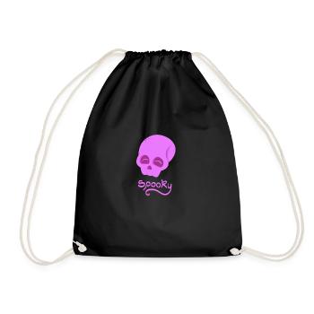 Crâne effrayant violet - Sac de sport léger - noir - Devant