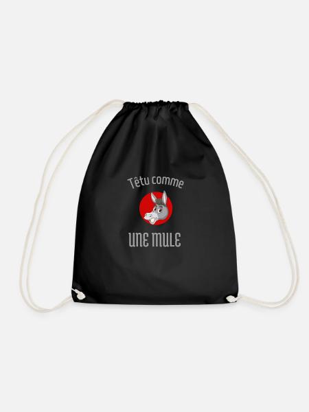 Stubborn as a mule - Drawstring Bag - black