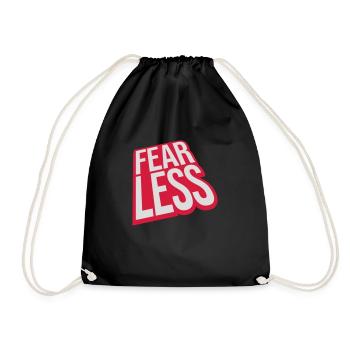fearless Text Quote Design - Drawstring Bag - black - Front