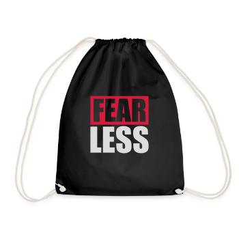 fearless Text Quote Design - Drawstring Bag - black - Front