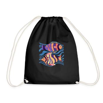 Poissons - Sac de sport léger - noir - Devant