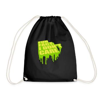 I don't care fact - Drawstring Bag - black - Front