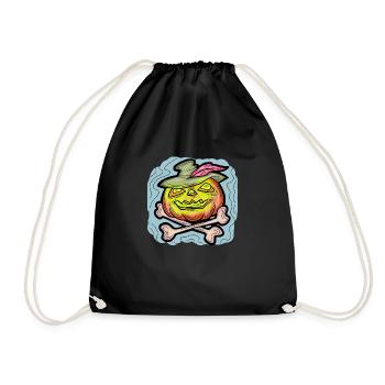 Effrayant Halloween citrouille monstre tête de visage. - Sac de sport léger - noir - Devant