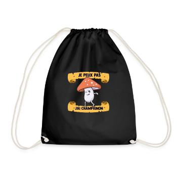 Je Peux Pas J'ai Champignons Drôles Champignon - Sac de sport léger - noir - Devant