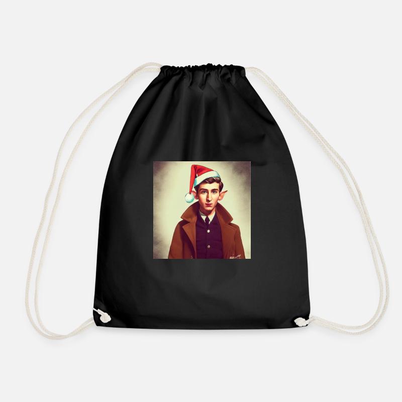 The Christmas Elf - Drawstring Bag - black