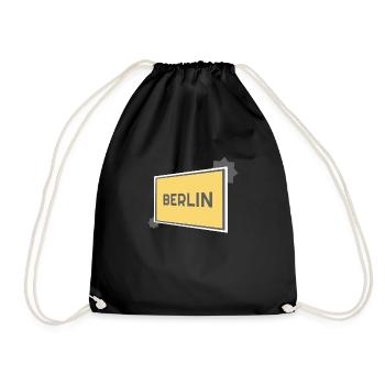Panneau de ville de Berlin - gris moderne - Sac de sport léger - noir - Devant