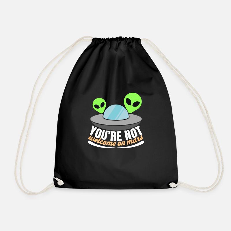 Sarcastic Humorous Aliens Saying - Drawstring Bag - black