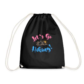 Let's Go Hiking - Camping Life - Drawstring Bag - black - Front