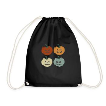 Halloween pumpkins in different colors - Drawstring Bag - black - Front