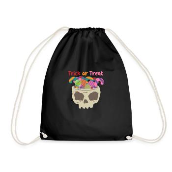Sweets otherwise there are sour - skulls with sweets - Drawstring Bag - black - Front