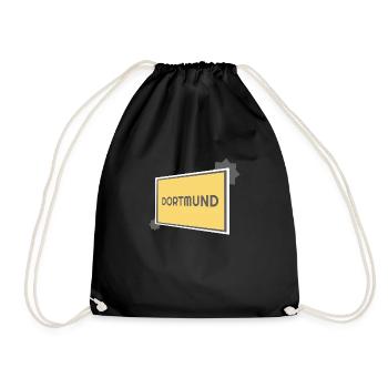 Dortmund Ortsschild - modern grey - Turnbeutel - Schwarz - Vorne