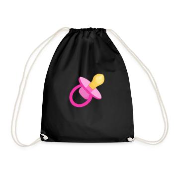 Rosa Schnuller - Baby Schnuller - Schnuller - Turnbeutel - Schwarz - Vorne