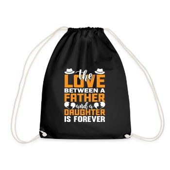 father and daughter / father / daughter / gift - Drawstring Bag - black - Front