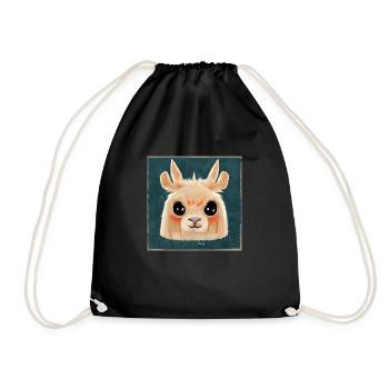 Cute lama - Sac de sport léger - noir - Devant