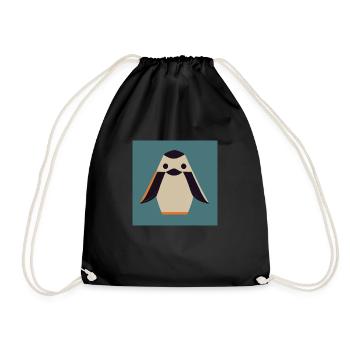 Verrückter Pinguin - Turnbeutel - Schwarz - Vorne