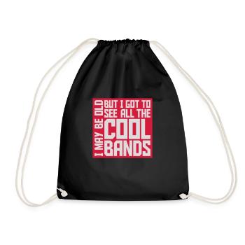I may be old - Drawstring Bag - black - Front