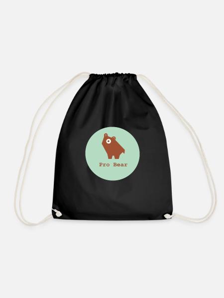 Pro Baer, Pro Natura, Pro Brownbaer - Drawstring Bag - black
