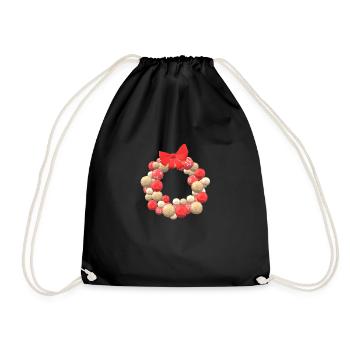 Christmas Christmas Wreath Wreath Advent Winter - Drawstring Bag - black - Front