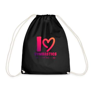 Ich liebe Gymnastik - Turnbeutel - Schwarz - Vorne