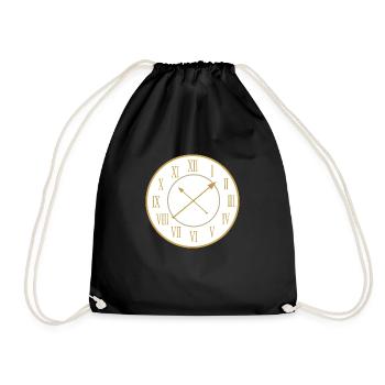 Magic golden clock - Drawstring Bag - black - Front
