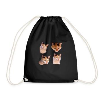Kitties Katze Cool und süß Aufkleber Pack - Turnbeutel - Schwarz - Vorne