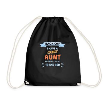 Cadeau drôle pour neveu - j'ai une tante folle - Sac de sport léger - noir - Devant
