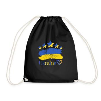 Ukraine - Drawstring Bag - black - Front