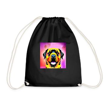 Rainbow Happy Dog - Drawstring Bag - black - Front
