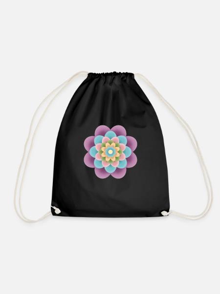 Flower Mandala - Turnbeutel - Schwarz