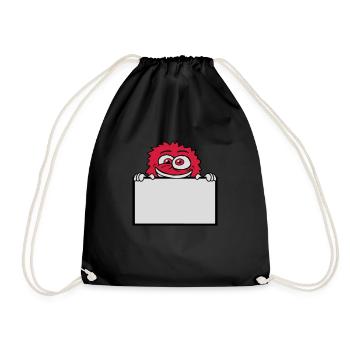 Sign show insane monster - Drawstring Bag - black - Front