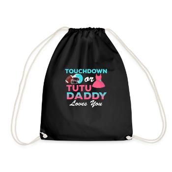 Zitates Zitat süßes ethnisches Touchdown oder Tutu - Turnbeutel - Schwarz - Vorne