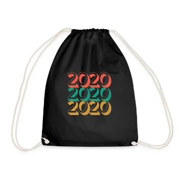 Anniversaire année 2020 / Vintage 2020 - Sac de sport léger - noir - Devant