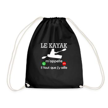 le kayak m appelle / humour kayak - Sac de sport léger - noir - Devant
