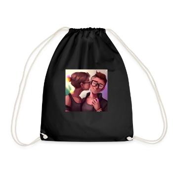 LGBT Queer kiss 🌈🌈 - Drawstring Bag - black - Front