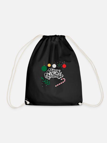 Merry Christmas - Drawstring Bag - black