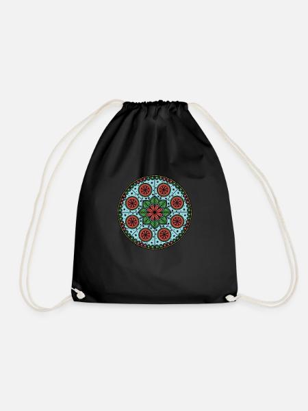 Christmas Mandala - Drawstring Bag - black