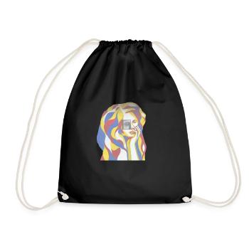 Mrs. Abstrakt - Drawstring Bag - black - Front
