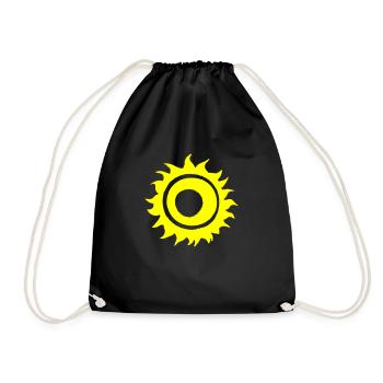Sun Summer Watercolor Nature Beach Sky Vector - Drawstring Bag - black - Front